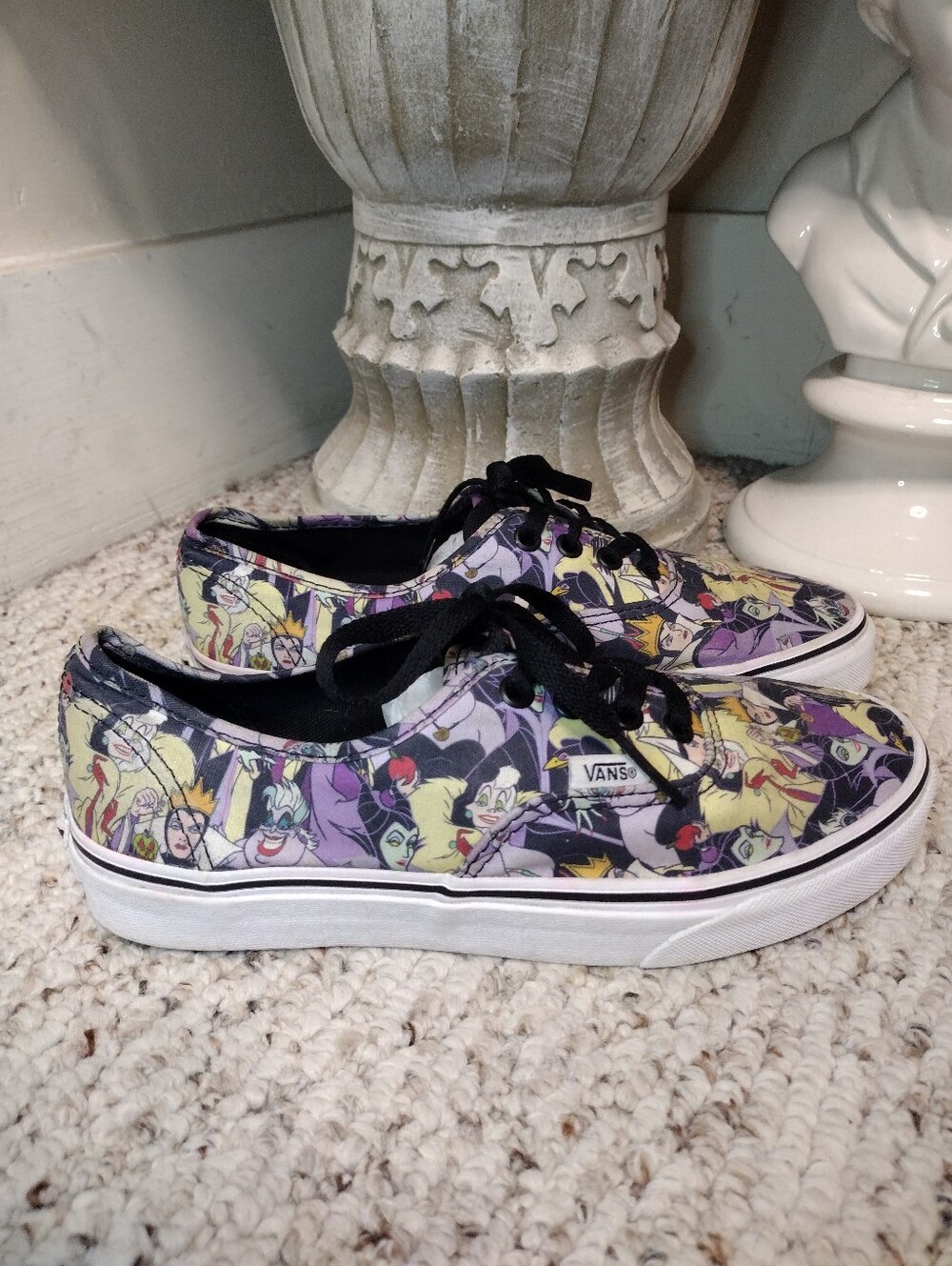 Vans X Disney Limited Edition Purple Multicolor Disney Villains Canvas Sneakers